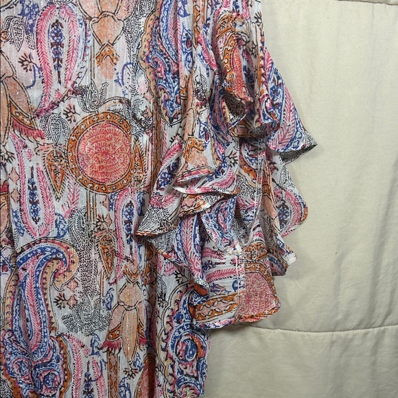 Vince Camuto Pink, Blue & Silver Paisley Blouse - Picture 4 of 9